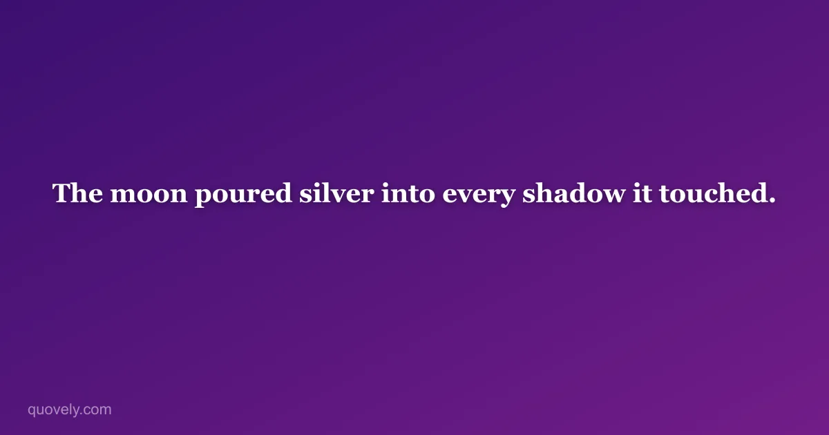 The moon poured silver into every shadow it touched. — Aesthetic quote from Quovely